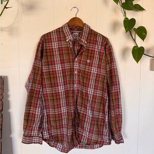 Cinch Red and Brown Plaid Men's Shirt